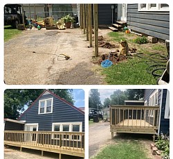 This is a before and after of a deck